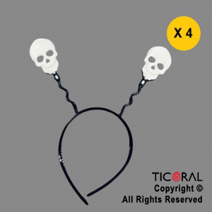 VINCHA RESORTE CALAVERA HALLOWEEN x 4